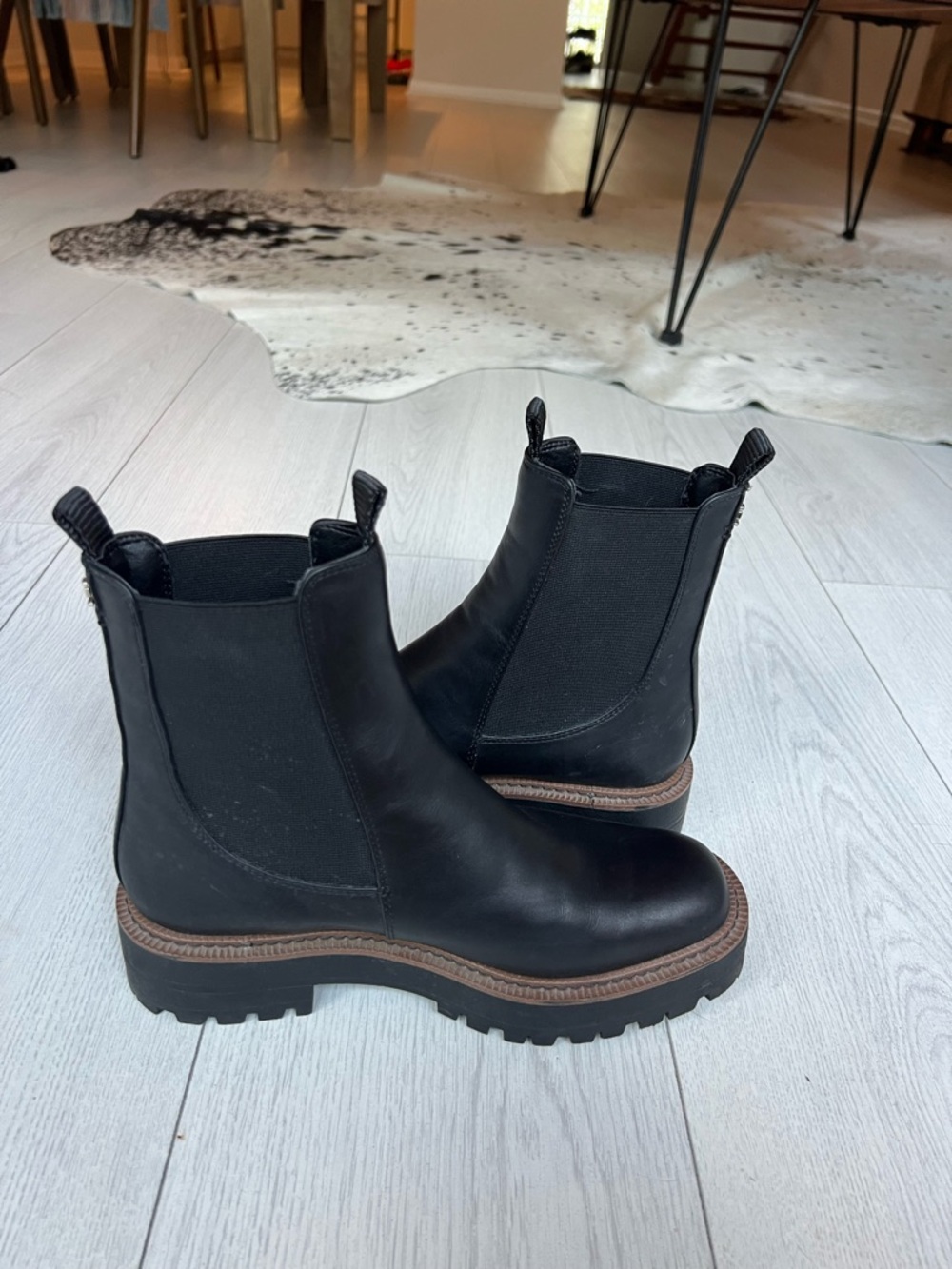 Sam Edelman Black Leather Chelsea ankle Boots 7.5 - Picture 6 of 12
